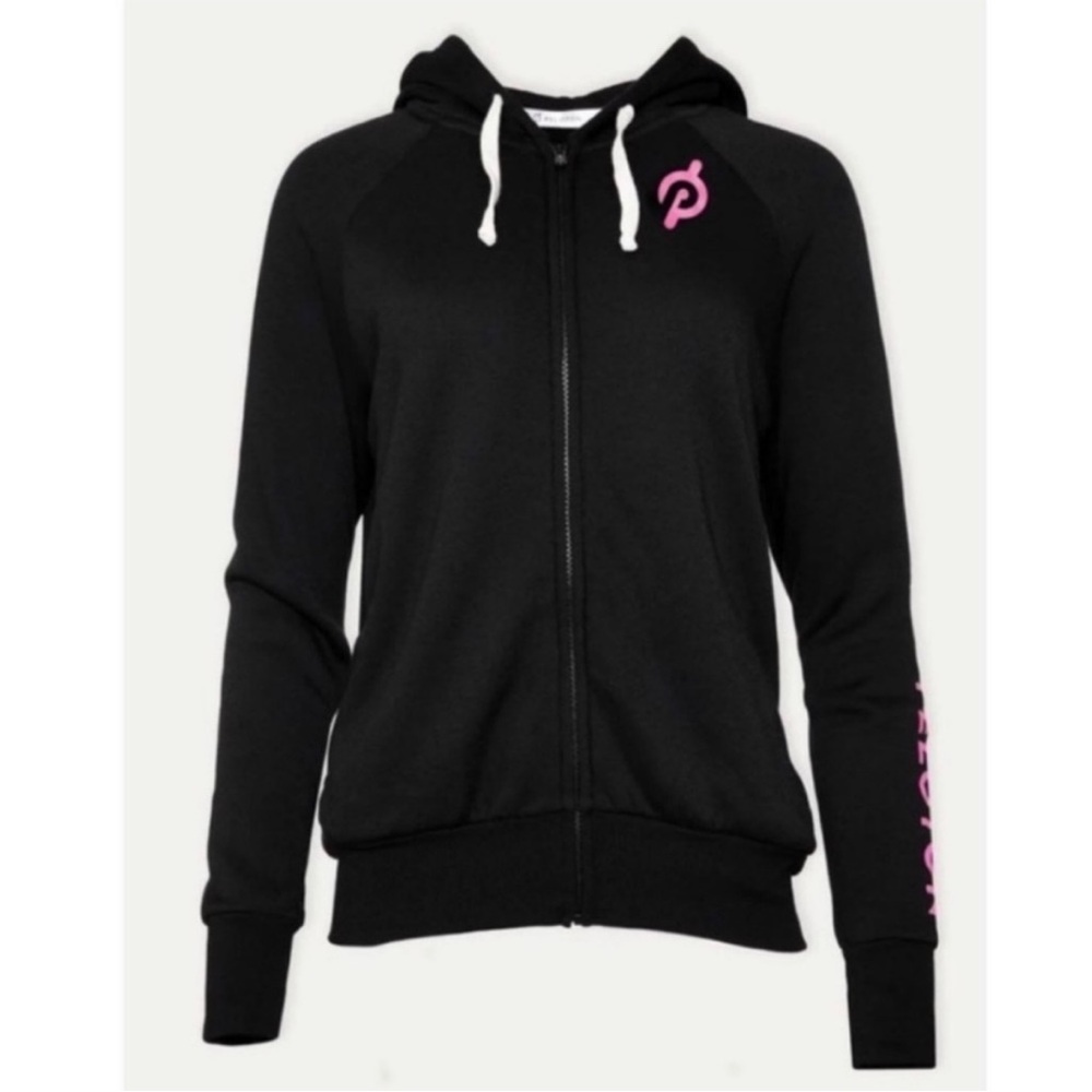 Peloton 🎀 Stronger Together Breast Cancer Awareness Full Zip Black Hoodie XL